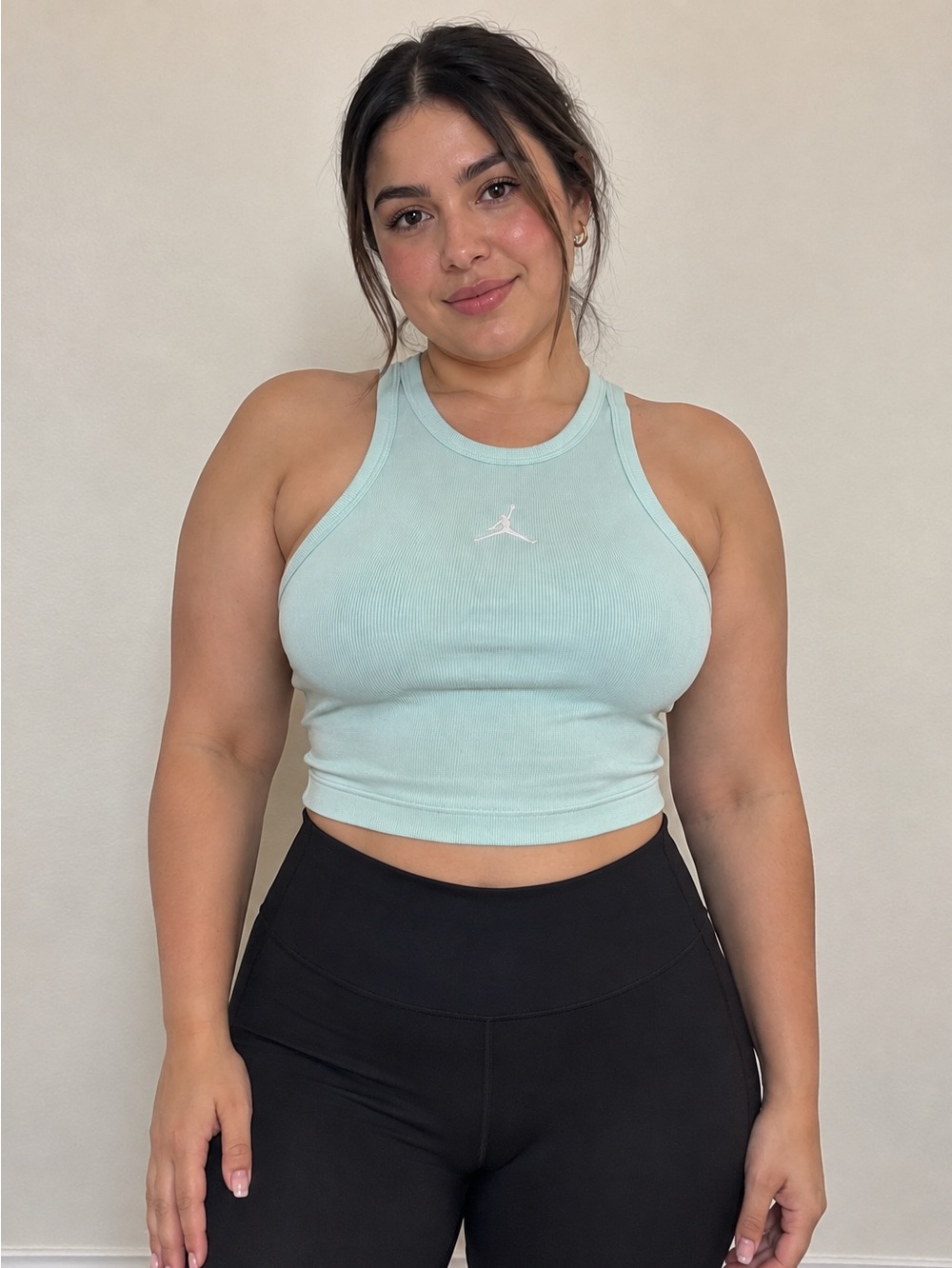 Jordan Mint Ribbed Racerback Crop Tank